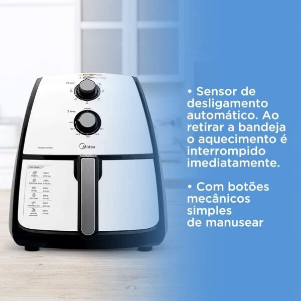 Fritadeira Airfryer Sem Óleo, 4L, Branco, 127V, Midea - Imagem 4