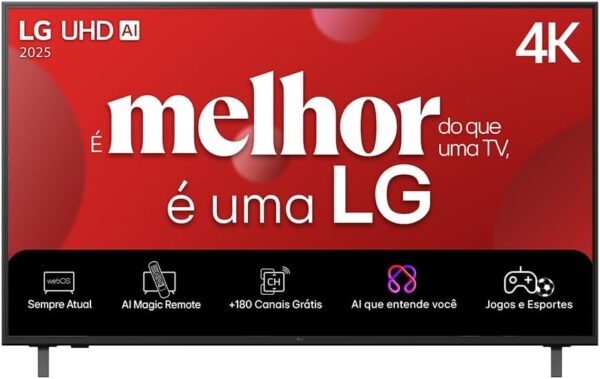 Smart TV 4K 50 LG UHD 50UA85 Processador α7 AI Ger8 4K Super Upscaling Google Cast Alexa Integrado Controle AI Smart Magic WebOS 25